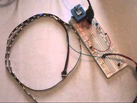 APA104 RGB LED strip controlled by RFduino