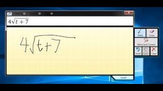 New windows tool | math input panel