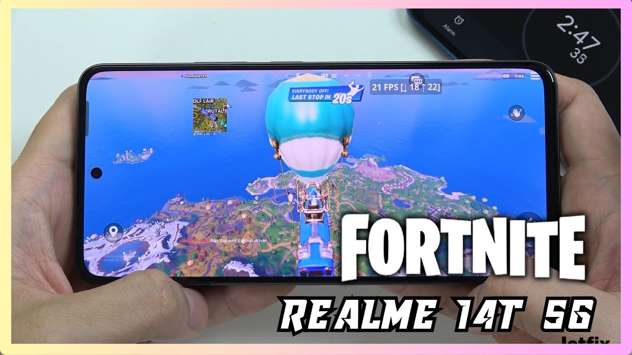 Realme 14T Fortnite Mobile Gaming test | Dimensity 6300, 120Hz Display