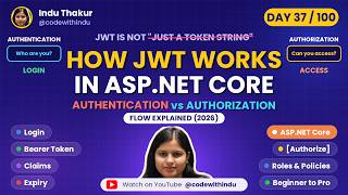 Day 37/100 | How JWT Works in ASP.NET Core | Authentication vs Authorization Flow Explained (2026)