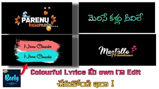 How to create make stylish lyrics video editing in beely app telugu || edit lyrical video 2021 screenshot 5