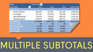 Pivot Table Excel Tutorial - SUBTOTALS