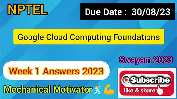 Google Cloud Computing Foundations | Week 1 Quiz | Assignment 1 Solution | NPTEL | SWAYAM 2023
