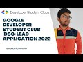 Selected google developer student club dsc lead application 2022  abhishek kushwaha