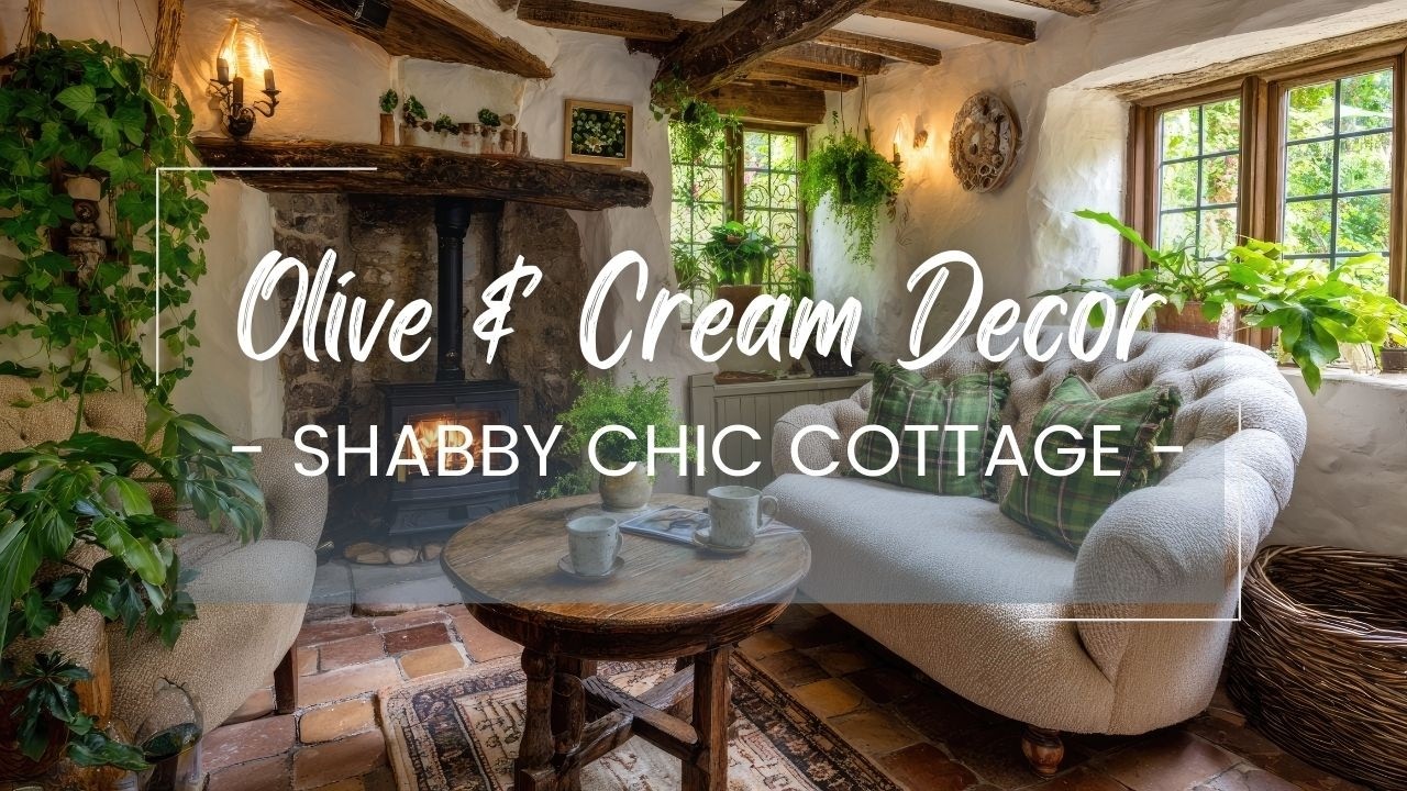 Olive & Cream Charm Interiors: Timeless Shabby Chic English Cottage Home Decor Ideas