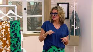 Candace Cameron Bure Printed Woven Pull-On Midi-Skirt on QVC