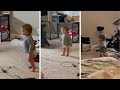 Toddler hilariously imitates big brother&#39;s antics #Shorts