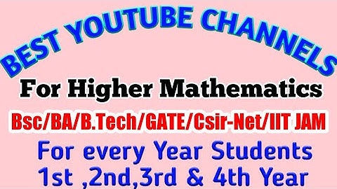Best Youtube Channels for Higher Mathematics||Best youtube channels for Graduation Maths||IN HINDI
