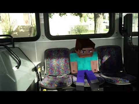 Minecraft in Real Life VFX Test Steve on a bus