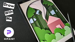 Hipaint | How to draw a PaperCut art in Hipaint | Beginners Hipaint tutorial