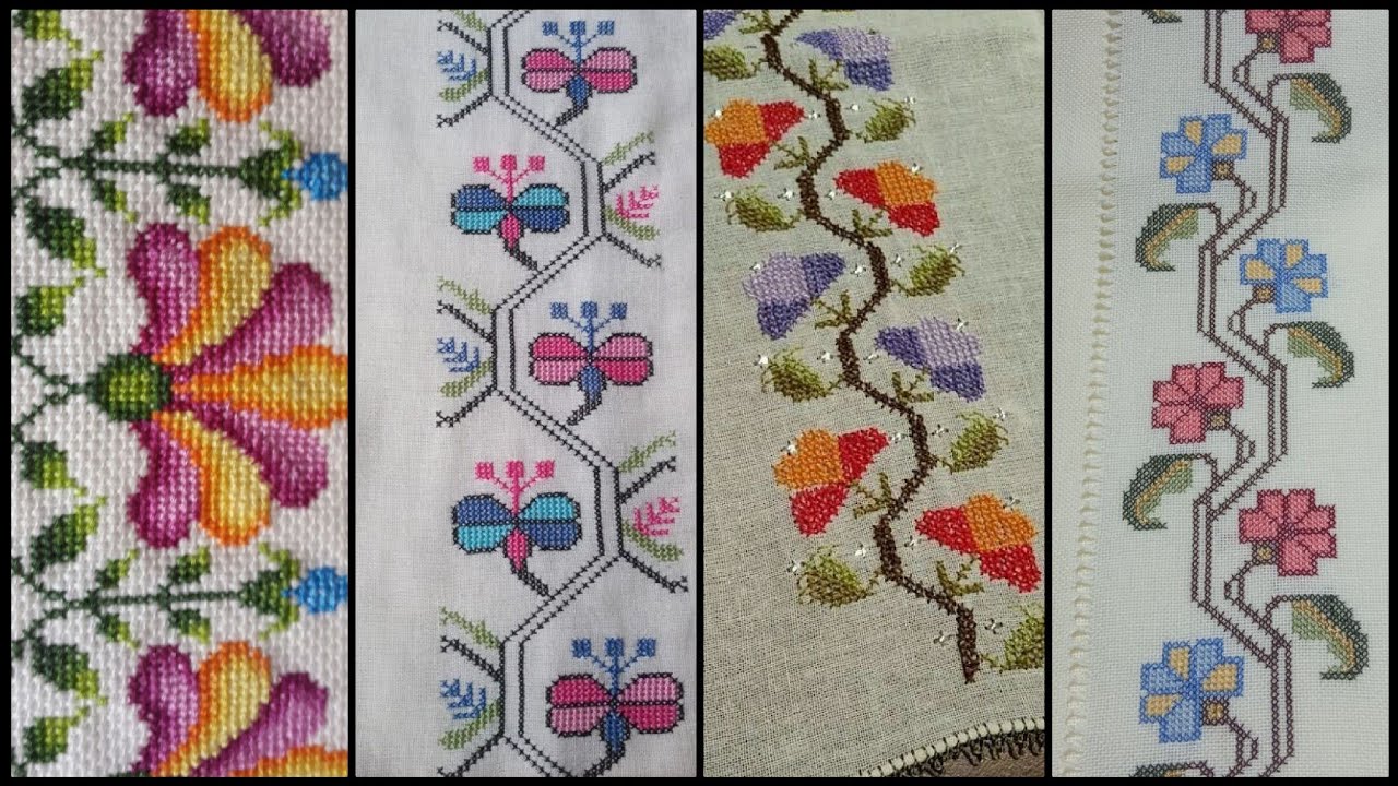 20 Beautiful And Easy Border line Designs For Everything // Cross Stitch Embroidery design