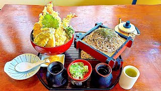 【岐阜デカ盛り】大海老天丼＆ざるそばごはん大盛り麺大盛り/和食手打うどんそば処寿限無【岐阜県岐阜市西荘】