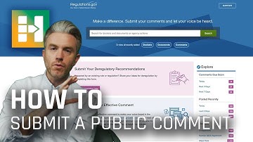 How To: Submit a Public Comment on Regulations.gov