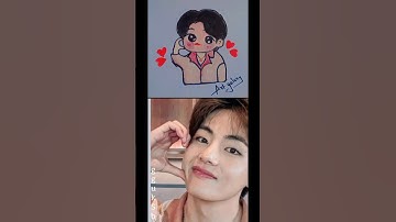 bts member cute anime drawing 💜 #btsarmy #bts #easy #btsshorts #art #draw #taehyung #jungkook #suga