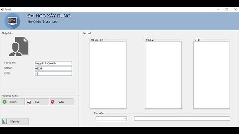 Visual studio C# cơ bản - Phần mềm quản lý sinh viên - Bài2
