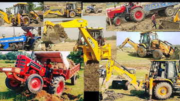Sonalika tractor Mahindra Swaraj Arjun powertrac tractor new JCB 3DX  machine Loading video