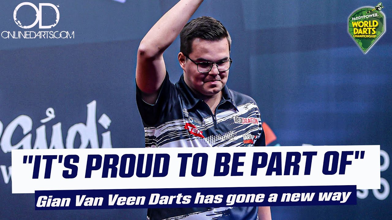 "IT'S PROUD TO BE PART OF" Gian Van Veen Darts has gone a new way