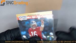 SNC Grading: 1990 Pro Set Joe Montana #2 1989 Player of the Year Card Review (1616088043617)