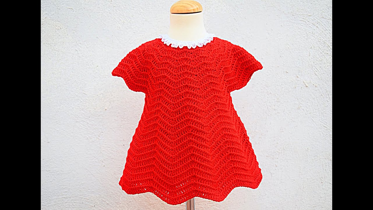 Вязаное новогоднее платье для девочек @ Majovel вязание крючком