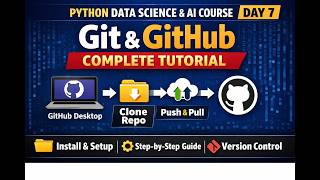 Python Data Science & AI Course Day 7 | Git & GitHub Complete Tutorial (Clone, Push, Pull, GitHub )