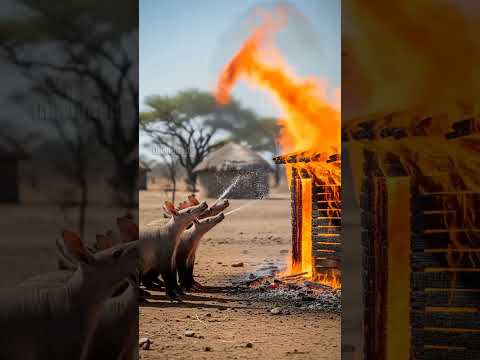 Aardvarks Help Villagers Put Out a Fire! #AardvarkHeroes #WildlifeRescue #Community