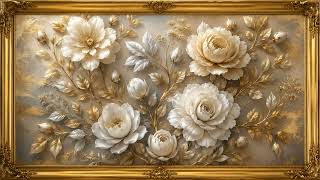 Royal Ivory & Gold Garden ✨ | Luxury Frame TV Art | Elegant 4K Floral Display | 2 Hours screenshot 5