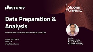 FirstUniv Webinar on Data Preparation & Analysis