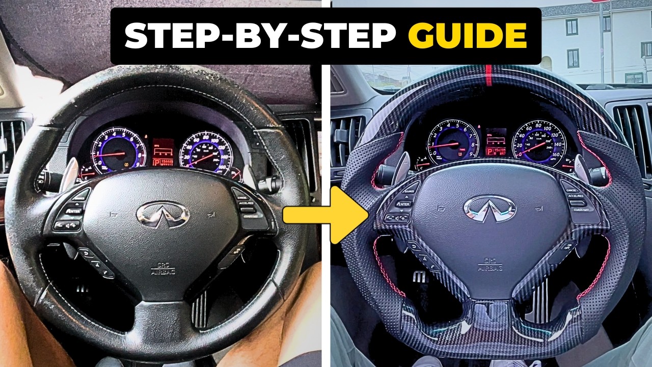 How To Install Carbon Fiber Steering Wheel G37 G35 370Z 350Z (Infiniti Nissan Upgrade Guide)