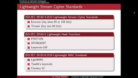 Lightweight Crypto for IoT - 1.2: Lightweight Cryptography