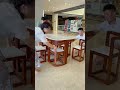 Solid Wood Nesting Dining Table with 6 Chairs