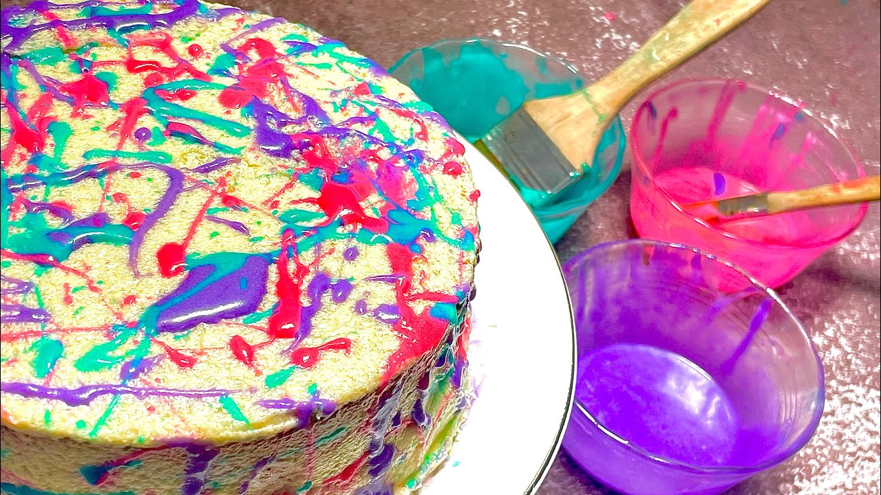 Easiest Buttercream cake decoration ever | Simple splatter cake decorations | 5 minute cake decor