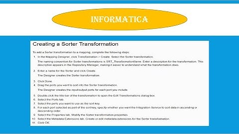 | Trial Account | Create Mapping  in informatica | Use Of Sorter Transformation | Hindi | IICS |