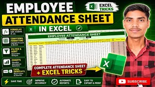 Employee Attendance Sheet in Excel 🔥 | Complete Excel Tricks with Formulas & Dashboard