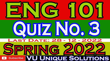 ENG101 Quiz 3 2022
