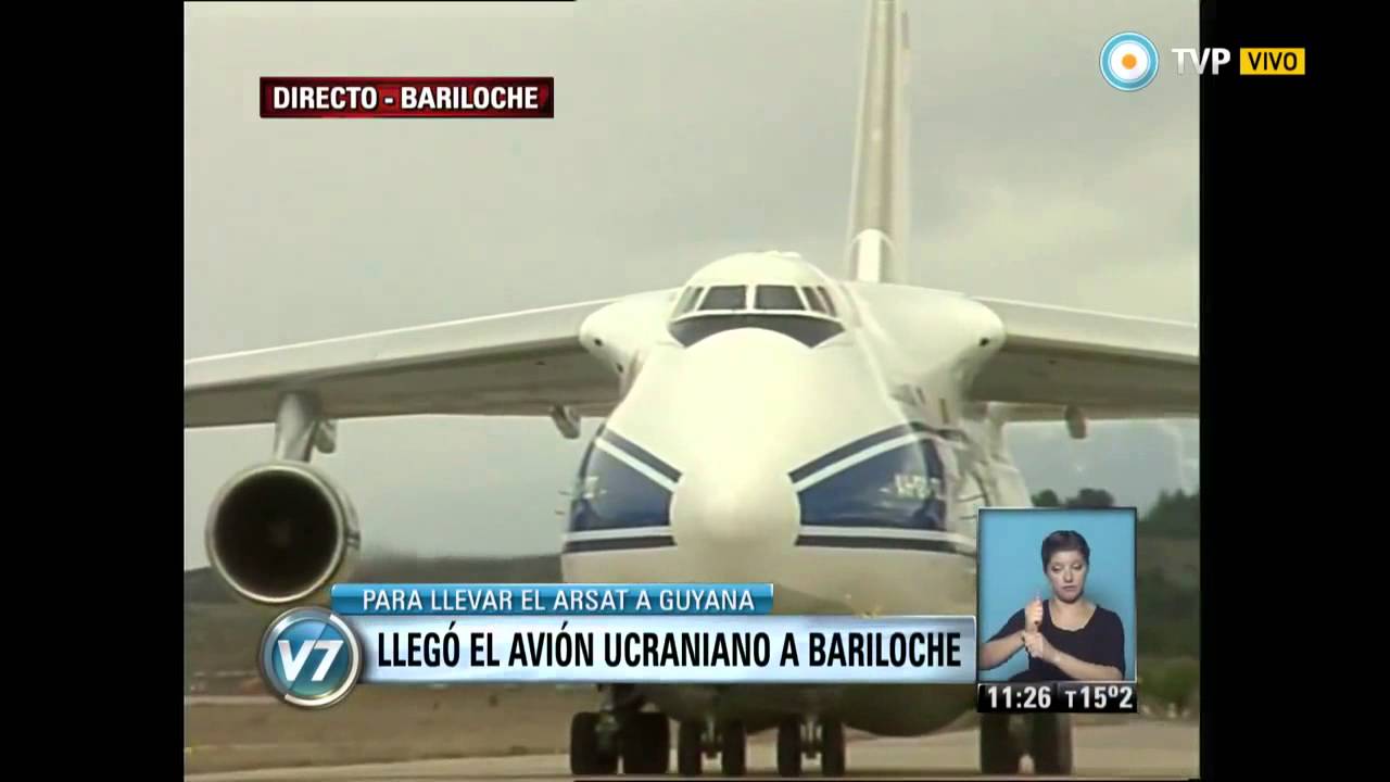 Aterrizaje del Antonov An-124 en el aeropuerto de Bariloche. #soberaniasatelital #INVAP #arsat1