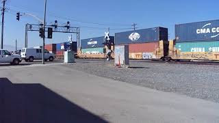 BNSF 6562 Eastbound Double Stack Intermodal Train - Corona ,CA USA 2/6/2018