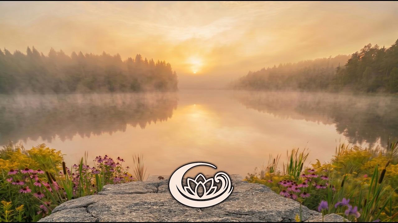 8 Hours of a Late Summer Lakeside Foggy Sunset | Summer Night Sounds for Summer Night Ambience