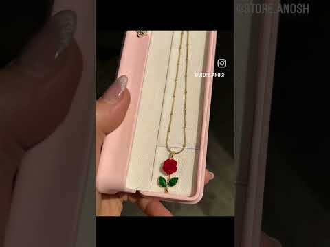   أهديها وردة لا تذبل تحتفظ بيها طول العمر سلسلة استنالس بيور مطلي بالذهب عيار 18