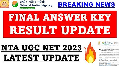 Ugc net 2023 Final Answer key and Result update