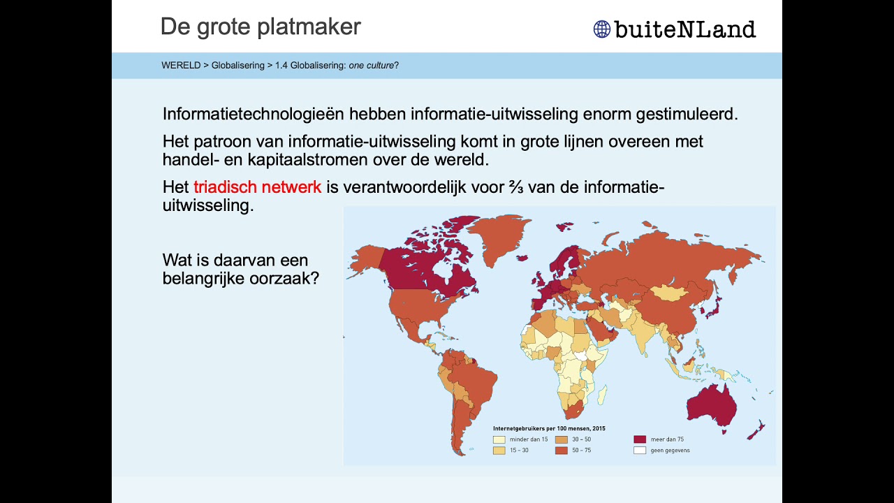 Hoofdstuk 1.4 Aardrijkskunde HAVO5 Culturele globalisering: one world