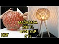 İP VE BALONDAN ABAJUR LAMBA💡YAPIMI ÇOK KOLAY/Lampshade Lamp Making From Rope And Wood/DIY
