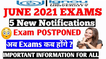 #ignou Exam Postponed, अब Exams कब होंगे ? || 5 New Notifications for all Students By STUDY ZONE