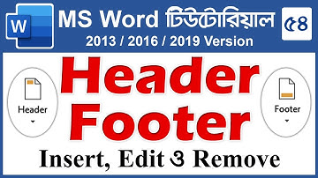 Header and Footer in Word 2016 | Insert & Edit Header Footer | Microsoft Word Tutorial Bangla