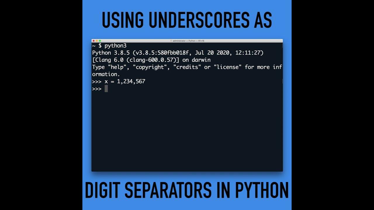 Quick Python | Using Underscores as Digit Separators in Python | Shorts ...