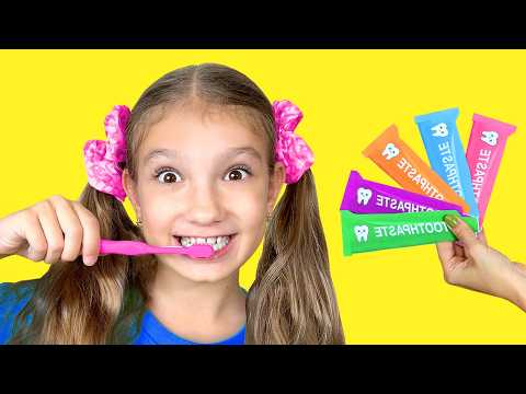 Learning Colors with Colorful Toothpastes | Kids' Songs with Tima and Elya