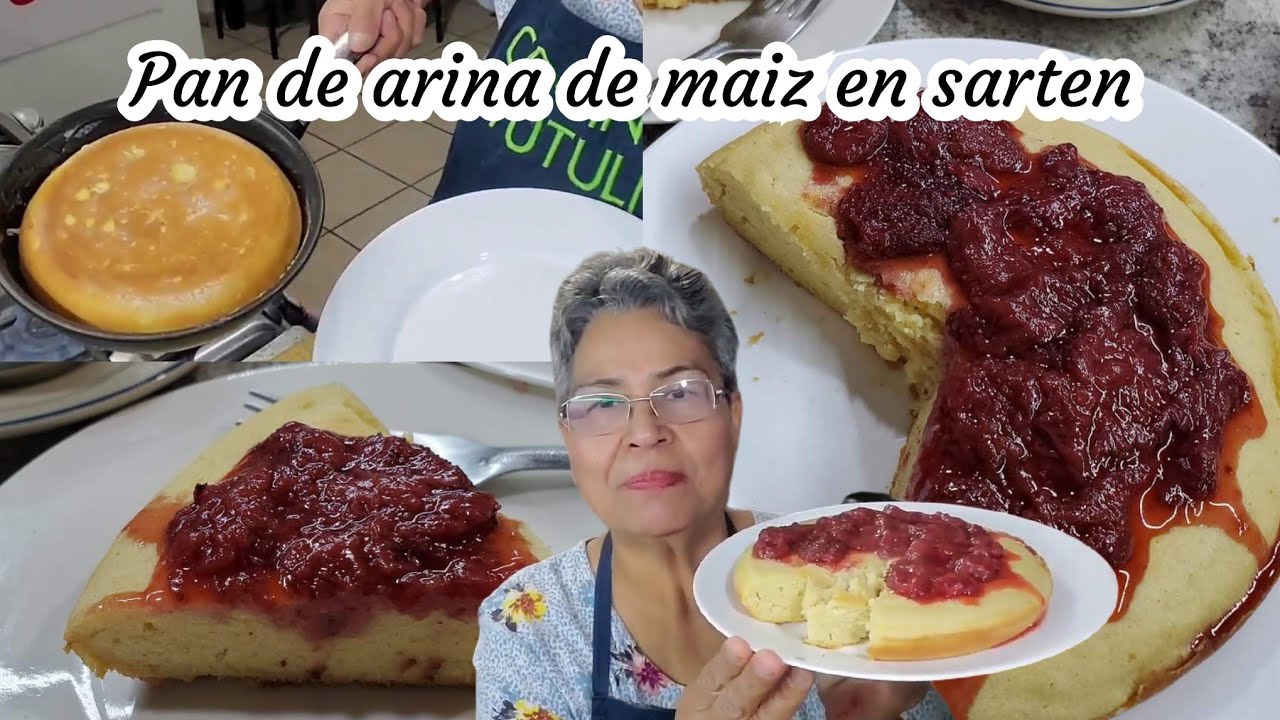 Pan o torta de harina de maíz, en sarten con poco dulce 🌽🥚🥛🥞| Cocina tutuli.