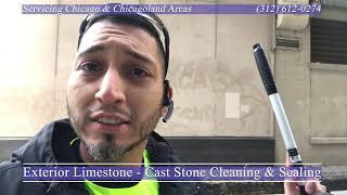 Exterior Limestone  Cast Stone Cleaning & Sealing