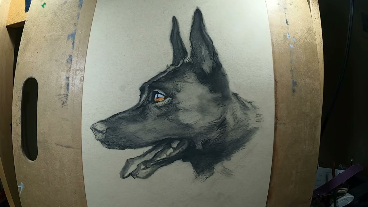 "Lucian" Mixed Media Pet Portrait Timelapse