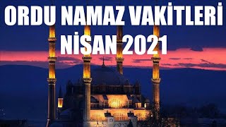 Ordu Namaz Vakitleri Ni̇san 2021