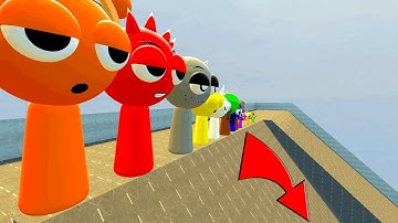 KICKING ALL SPRUNKI LIKE OREN & RADDY & GRAY DOWN GIANT SLIDE IN GARRYS MOD !